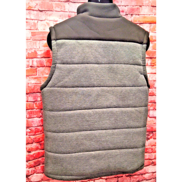Marc Ecko Puffer Vest Mens Large Gray Insulated Sleeveless Mock Neck Full Zip - Picture 4 of 8